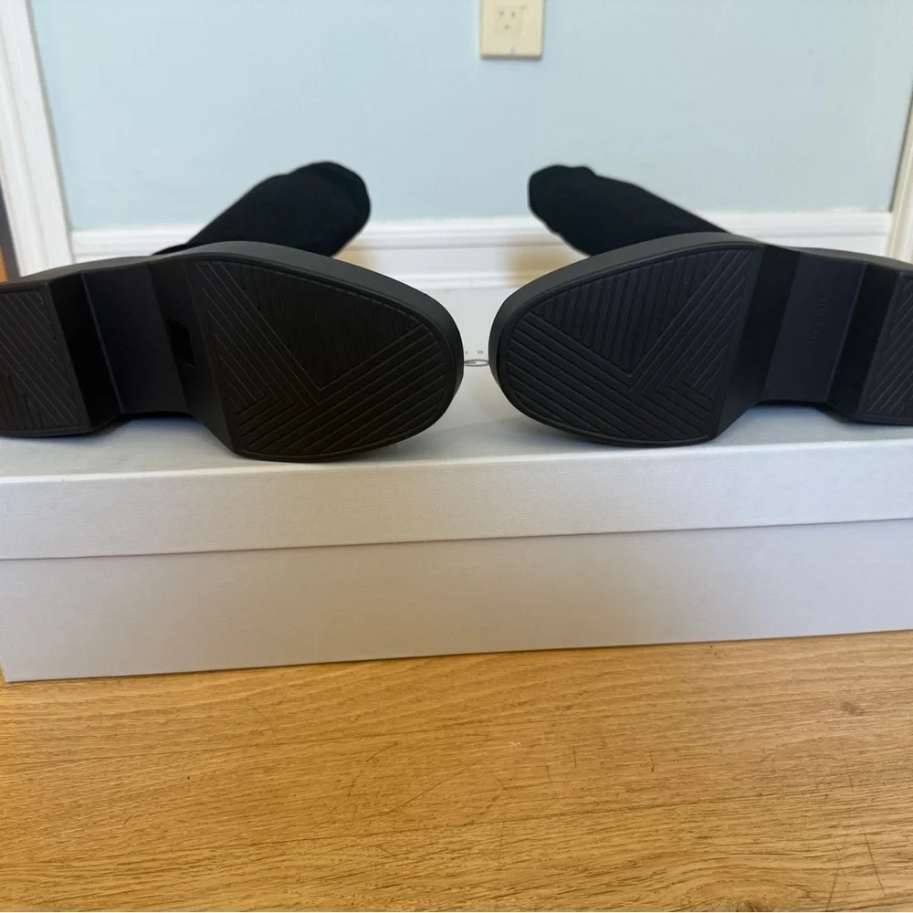 Robert Clergerie Nova Suede Stretch Black Platform Boots - Picture 10 of 12